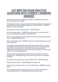 CST WRITTEN EXAM PRACTICE&NewLine;QUESTIONS WITH CORRECT ANSWERS&NewLine;2026&sol;2027
