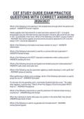 CST STUDY GUIDE EXAM PRACTICE&NewLine;QUESTIONS WITH CORRECT ANSWERS&NewLine;2026&sol;2027