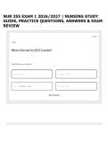 NUR 355 EXAM 1 2026&sol;2027 &vert; NURSING STUDY GUIDE&comma; PRACTICE QUESTIONS&comma; ANSWERS & EXAM REVIEW