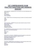 CST COMPREHENSIVE EXAM&NewLine;PRACTICE QUESTIONS AND ANSWERS&NewLine;2026&sol;2027