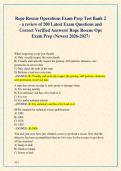 Rope Rescue Operations Exam Prep Test Bank 2 - a review of 200 Latest Exam Questions and Correct Verified Answers&sol; Rope Rescue Ops Exam Prep &lpar;Newest 2026-2027&rpar;