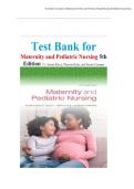 Test Bank for Maternity and Pediatric Nursing&comma; 5th Edition&period; by Susan Ricci&comma; Terri Kyle&comma; Susan Carman&vert; 9781975220419&vert; All Chapters included&vert; LATEST&NewLine;