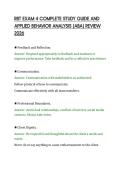 RBT EXAM 4 COMPLETE STUDY GUIDE AND&NewLine;APPLIED BEHAVIOR ANALYSIS &lpar;ABA&rpar; REVIEW&NewLine;2026