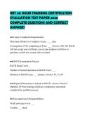 RBT 40 HOUR TRAINING CERTIFICATION&NewLine;EVALUATION TEST PAPER 2026&NewLine;COMPLETE QUESTIONS AND CORRECT&NewLine;ANSWERS&NewLine;