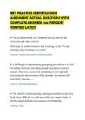 RBT PRACTICE CERTIFICATION&NewLine;ASSESSMENT ACTUAL QUESTIONS WITH&NewLine;COMPLETE ANSWERS 100 PERCENT&NewLine;VERIFIED LATEST&NewLine;