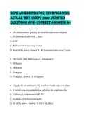 RCFE ADMINISTRATOR CERTIFICATION&NewLine;ACTUAL TEST SCRIPT 2026 VERIFIED&NewLine;QUESTIONS AND CORRECT ANSWERS A&plus;