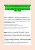 ESSENTIALS OF PSYCHIATRIC MENTAL HEALTH &NewLine;NURSING LATEST 2026-2027 QUESTIONS AND &NewLine;ANSWERS&sol;ALREADY GRADED A&plus;&vert; ESSENTIALS &NewLine;OF PSYCHIATRIC MENTAL HEALTH NURSING &NewLine;PREP EXAM 