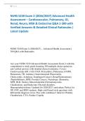 NURS 5220 Exam 2 &lpar;2026&sol;2027&rpar; Advanced Health &NewLine;Assessment &ndash; Cardiovascular&comma; Pulmonary&comma; GI&comma; &NewLine;Renal&comma; Neuro&comma; MSK & Endocrine Q&A 1-300 with &NewLine;Verified Answers & Detailed Clinical Rationales &vert; &NewLine;Latest Update 