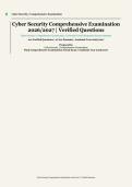 Cyber Security &ndash; Academic Year 2026&sol;2027 &ndash; Comprehensive Examination with Verified Questions and Correct Answer Rationales