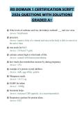 RD DOMAIN 1 CERTIFICATION SCRIPT&NewLine;2026 QUESTIONS WITH SOLUTIONS&NewLine;GRADED A&plus;&NewLine;