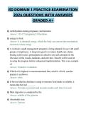 RD DOMAIN 1 PRACTICE EXAMINATION&NewLine;2026 QUESTIONS WITH ANSWERS&NewLine;GRADED A&plus;&NewLine;
