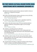 RD TEST MOCK ACTUAL EXAM PAPER 2026&NewLine;QUESTIONS WITH ANSWERS GRADED A&plus;