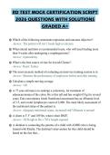RD TEST MOCK CERTIFICATION SCRIPT&NewLine;2026 QUESTIONS WITH SOLUTIONS&NewLine;GRADED A&plus;