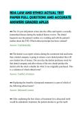 RDA LAW AND ETHICS ACTUAL TEST&NewLine;PAPER FULL QUESTIONS AND ACCURATE&NewLine;ANSWERS GRADED APLUS&NewLine;