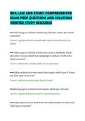 RDA LAW AND ETHICS COMPREHENSIVE&NewLine;EXAM PREP QUESTIONS AND SOLUTIONS&NewLine;VERIFIED STUDY RESOURCE&NewLine;