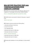 RDA REVIEW PRACTICE TEST 2026&NewLine;VERIFIED QUESTIONS WITH&NewLine;COMPLETE ANSWERS&NewLine;