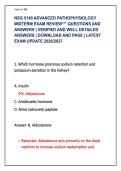 NSG 5140 ADVANCED PATHOPHYSIOLOGY &NewLine;MIDTERM EXAM REVIEW&ast;&ast;&ast; QUESTIONS AND &NewLine;ANSWERS &vert; VERIFIED AND WELL DETAILED &NewLine;ANSWERS &vert; DOWNLOAD AND PASS &vert; LATEST &NewLine;EXAM UPDATE 2026&sol;2027