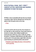 NFHS FOOTBALL EXAM - PART 1 PREP&ast;&ast;&ast; &NewLine;&lpar;2026&sol;027&rpar; ACTUAL QUESTIONS AND VERIFIED &NewLine;ANSWERS TO PASS THE EXAM