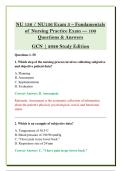 NU 136 &sol; NU136 Exam 3 &ndash; Fundamentals &NewLine;of Nursing Practice Exam &mdash; 100 &NewLine;Questions & Answers &NewLine;GCN &vert; 2026 Study Edition 