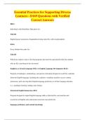 Essential Practices for Supporting Diverse&NewLine;Learners - D169 Questions with Verified&NewLine;Correct Answers