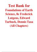 Test Bank for Foundations of Earth Science 8th Edition &vert; Frederick K&period; Lutgens&comma; Edward J&period; Tarbuck & Dennis G&period; Tasa &vert; Chapters 1&ndash;16 Complete