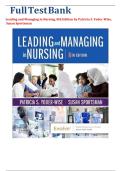Test Bank For Leading and Managing in Nursing&period; 8th Edition By Patricia S&period; Yoder-Wise&semi; Susan Sportsman Chapter 1- 25- Complete Questions and Answers- Latest Edition&NewLine;