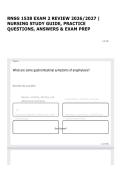 RNSG 1538 EXAM 2 REVIEW 2026&sol;2027 &vert; NURSING STUDY GUIDE&comma; PRACTICE QUESTIONS&comma; ANSWERS & EXAM PREP