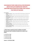HUD MANUFACTURED HOME INSTALLATION PROGRAM &NewLine;&lpar;MHIP&rpar; INSTALLER EXAMINATION COMPLETE &NewLine;QUESTIONS AND DETAILED SOLUTIONS LATEST UPDATE &NewLine;THIS YEAR JUST RELEASED 