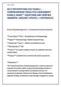 N212 PATHOPHYSIOLOGY EXAM 2 &ndash;&NewLine;COMPREHENSIVE PARACTICE ASSESSMENT &NewLine;EXAM Q&period; BANK&ast;&ast;&ast; QUESTIONS AND VERIFIED &NewLine;ANSWERS &vert; 2026&sol;2027 UPDATE &vert; &plus; RATIONALES