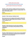 HOTTEL EFDA ACTUAL EXAM &NewLine;COMPLETE QUESTIONS AND DETAILED SOLUTIONS&NewLine;LATEST UPDATE THIS YEAR JUST RELEASED