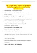 PNLE High-Yield Concepts in Community&NewLine;Health Nursing Questions with Verified&NewLine;Correct Answers