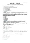 Real Estate U Exam Questions and Answers&vert; Latest Update&vert; Guaranteed Pass&NewLine;