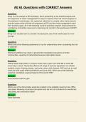 AU 61 Questions with CORRECT Answers