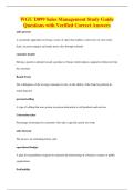 WGU D099 Sales Management Study Guide&NewLine;Questions with Verified Correct Answers