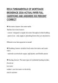 RECA FUNDAMENTALS OF MORTGAGE&NewLine;BROKERAGE 2026 ACTUAL PAPER FULL&NewLine;QUESTIONS AND ANSWERS 100 PERCENT&NewLine;CORRECT&NewLine;