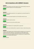 AU 61 Questions with CORRECT Answers