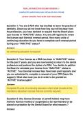 RDA LAW AND ETHICS EXAM VERSION A &NewLine;COMPLETE QUESTIONS AND DETAILED SOLUTIONS&NewLine;LATEST UPDATE THIS YEAR JUST RELEASED