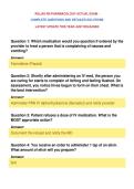 RELIAS RN PHARMACOLOGY ACTUAL EXAM &NewLine;COMPLETE QUESTIONS AND DETAILED SOLUTIONS&NewLine;LATEST UPDATE THIS YEAR JUST RELEASED