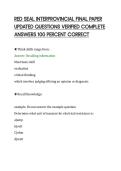 RED SEAL INTERPROVINCIAL FINAL PAPER&NewLine;UPDATED QUESTIONS VERIFIED COMPLETE&NewLine;ANSWERS 100 PERCENT CORRECT&NewLine;