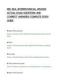 RED SEAL INTERPROVINCIAL UPDATED&NewLine;ACTUAL EXAM QUESTIONS AND&NewLine;CORRECT ANSWERS COMPLETE STUDY&NewLine;GUIDE