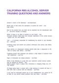 CALIFORNIA RBS ALCOHOL SERVER TRAINING QUESTIONS AND ANSWERS&NewLine;&NewLine;