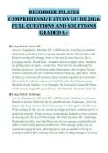 REFORMER PILATES&NewLine;COMPREHENSIVE STUDY GUIDE 2026&NewLine;FULL QUESTIONS AND SOLUTIONS&NewLine;GRADED A&plus;