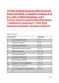 ATI RN Medical-Surgical CMS Proctored Exam Test Bank &vert; Complete Versions A&comma; B & C with Verified Questions&comma; 100&percnt; Correct Answers and Detailed Rationales &vert; Updated for 2026&sol;2027 &vert; NGN-Style Questions Included &vert; Already Graded A&plus;