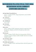 REFORMER PILATES FINAL TEST 2026&NewLine;QUESTIONS WITH CORRECT&NewLine;ANSWERS GRADED A&plus;&NewLine;