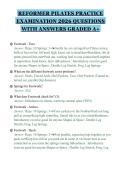 REFORMER PILATES PRACTICE&NewLine;EXAMINATION 2026 QUESTIONS&NewLine;WITH ANSWERS GRADED A&plus;&NewLine;