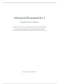 Summary -  Advanced Econometrics 1 &lpar;6414M0005Y&rpar;