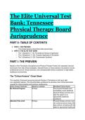 2026&sol;2027 The Elite Tennessee PT Jurisprudence Test Bank &vert; Tennessee Physical Therapy Board Exam Prep &lpar;Q&A &plus; Law Cheat Sheet&rpar;