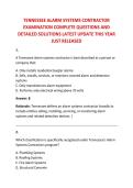 TENNESSEE ALARM SYSTEMS CONTRACTOR &NewLine;EXAMINATION COMPLETE QUESTIONS AND &NewLine;DETAILED SOLUTIONS LATEST UPDATE THIS YEAR &NewLine;JUST RELEASED 