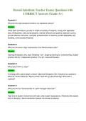 Hawaii Substitute Teacher Exam Questions with&NewLine;CORRECT Answers &lpar;Grade A&plus;&rpar;
