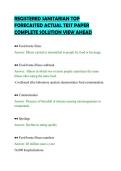 REGISTERED SANITARIAN TOP&NewLine;FORECASTED ACTUAL TEST PAPER&NewLine;COMPLETE SOLUTION VIEW AHEAD